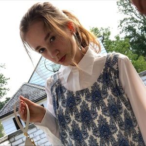 Blue and white floral dress